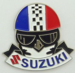 Suzuki Helmet Tri colour Badge / Lapel Pin