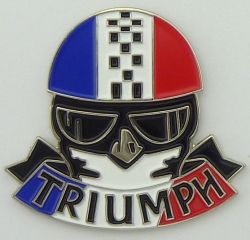 Triumph Helmet Tri colour Badge / Lapel Pin