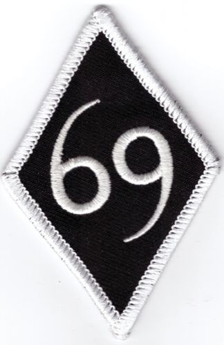 69 White Border Diamond Patch