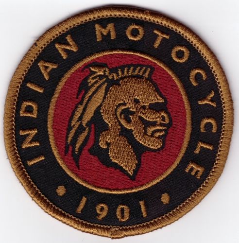 Indian Round Retro Motocycle 1901 Patch