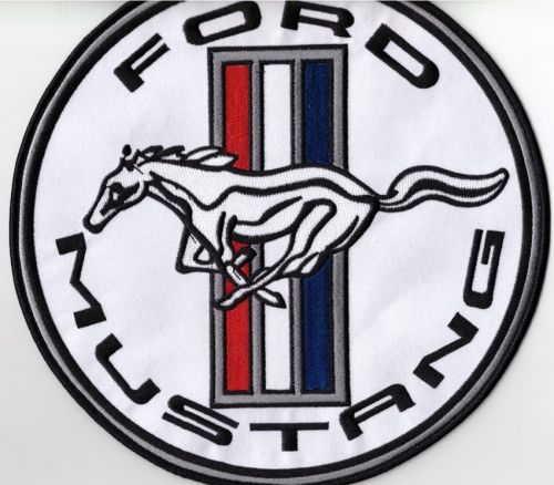 Mustang White Back Patch