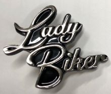 Lady Biker Metal Badge/Lapel-pin