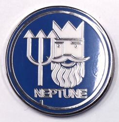 Neptune Blue Round Badge/Lapel-pin