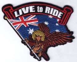 Aussie Live to Ride Embroidered Patch