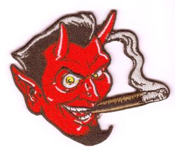 Smokin' Devil Embroidered Cloth Patch