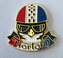 Norton Racing Helmet metal Badge/Lapel-pin