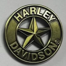 American Muscle Round Brass Logo Lapel-Pin Badge