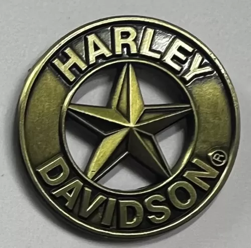 American Muscle Round Brass Logo Lapel-Pin Badge
