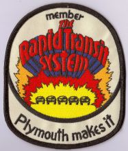 Rapid Transit Plymouth Embroidered Cloth Patch