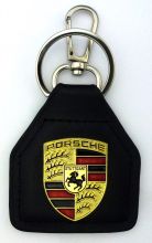 Porsche Shield Genuine Leather Keyring/Fob