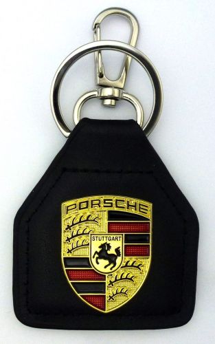 Porsche Shield Genuine Leather Keyring/Fob