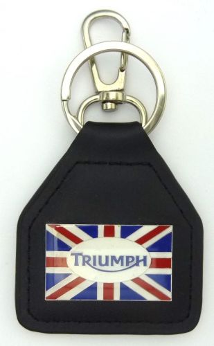 Triumph Flag Genuine Leather Keyring/Fob