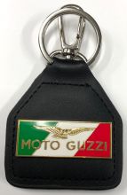 Moto Guzzi Tri colour Genuine Leather Keyring/Fob