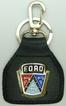 Ford Bonnet Metal Genuine Leather Keyring/Fob
