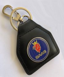 SAAB Metal Leather Keyring/Fob