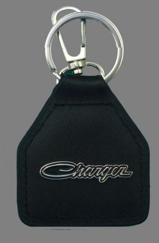 Charger Script Genuine Leather Keyring/Fob