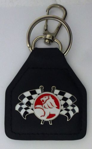 Holden Twin Flags Genuine Leather Keyring/Keyfob
