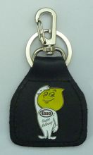 Esso Oil Drop Man Genuine Leather Keyring/Fob