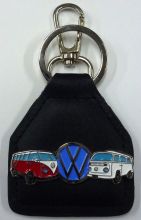 VW Kombi Duo Metal Leather Keyring/Fob