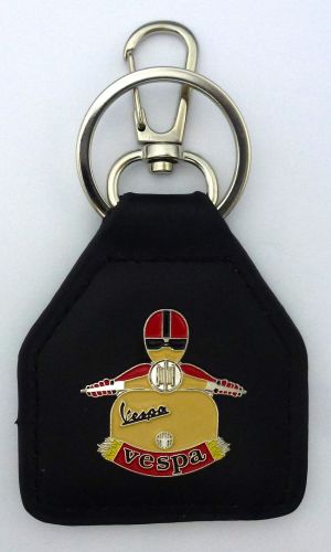 Vespa Scooter Man Leather Keyring Keyfob