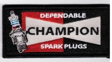 Champion Spark Plugs Oblong Embroidered Coth Patch