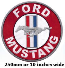 Ford Mustang Round Red Embroidered Back Patch