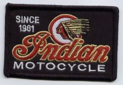 Indian Red on Black Embroidered Patch