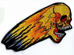 Skull Blue Flames Patch