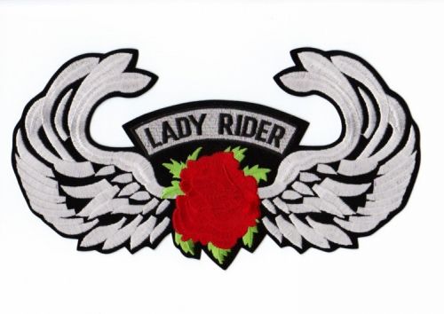 Lady Rider Red Rose Back Patch