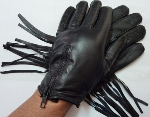 Ladies Zippered Fringe Gloves
