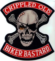 Cripple Old Biker Bastard Back Patch