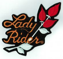 Lady Rider Silver Rose Patch