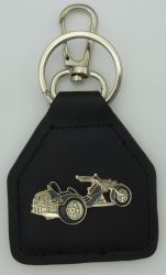 Trike Grey Leather Keyring/Fob