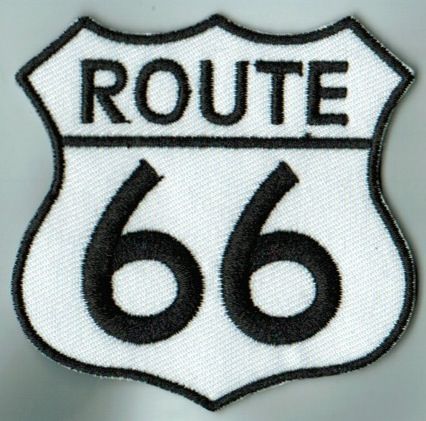 Route 66 White Embroidered Patch
