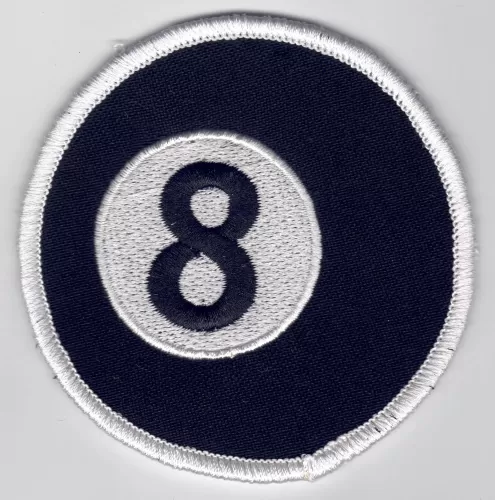 Eight Ball Embroidered cloth Patch