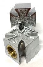 Valve Caps Chrome Plated Maltese Cross
